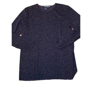 Nina Leonard Sweater Sz M Animal Print Mobwife‎ Wool Blend Pull Over